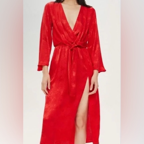 Topshop Red Wrap Dress - Picture 5 of 5